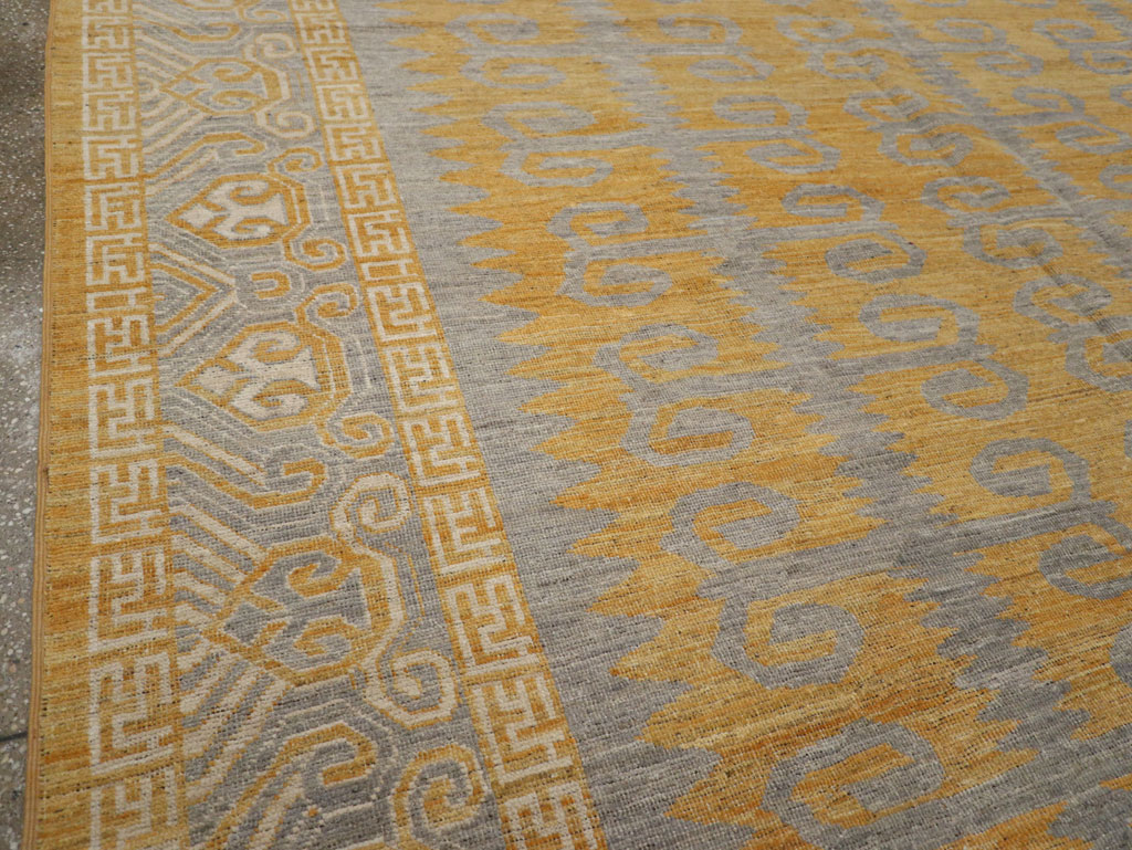 Modern East Turkestan Khotan Room Size Carpet, No.33406 - Gsblank