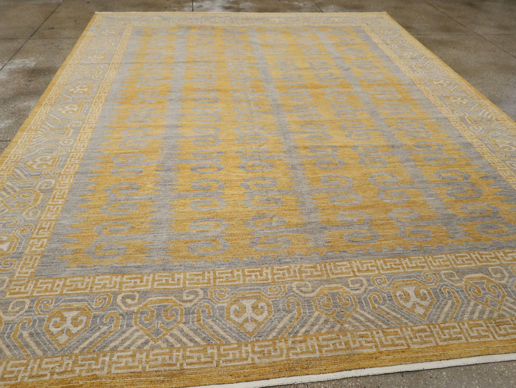 Modern East Turkestan Khotan Room Size Carpet, No.33406 - Gsblank