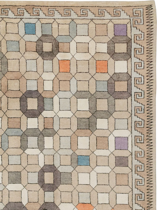 Modern East Turkestan Mongolian Room Size Carpet, No.33408 - Gsblank