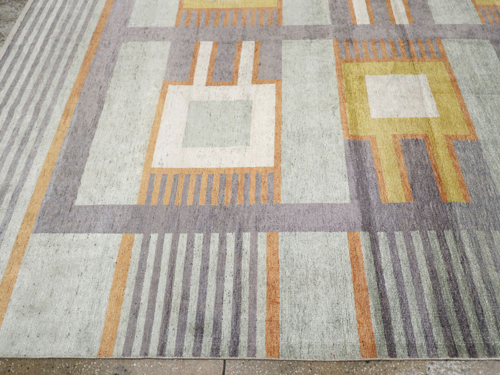 Modern East Turkestan Silk Khotan Large Room Size Carpet, No.33410 - Gsblank
