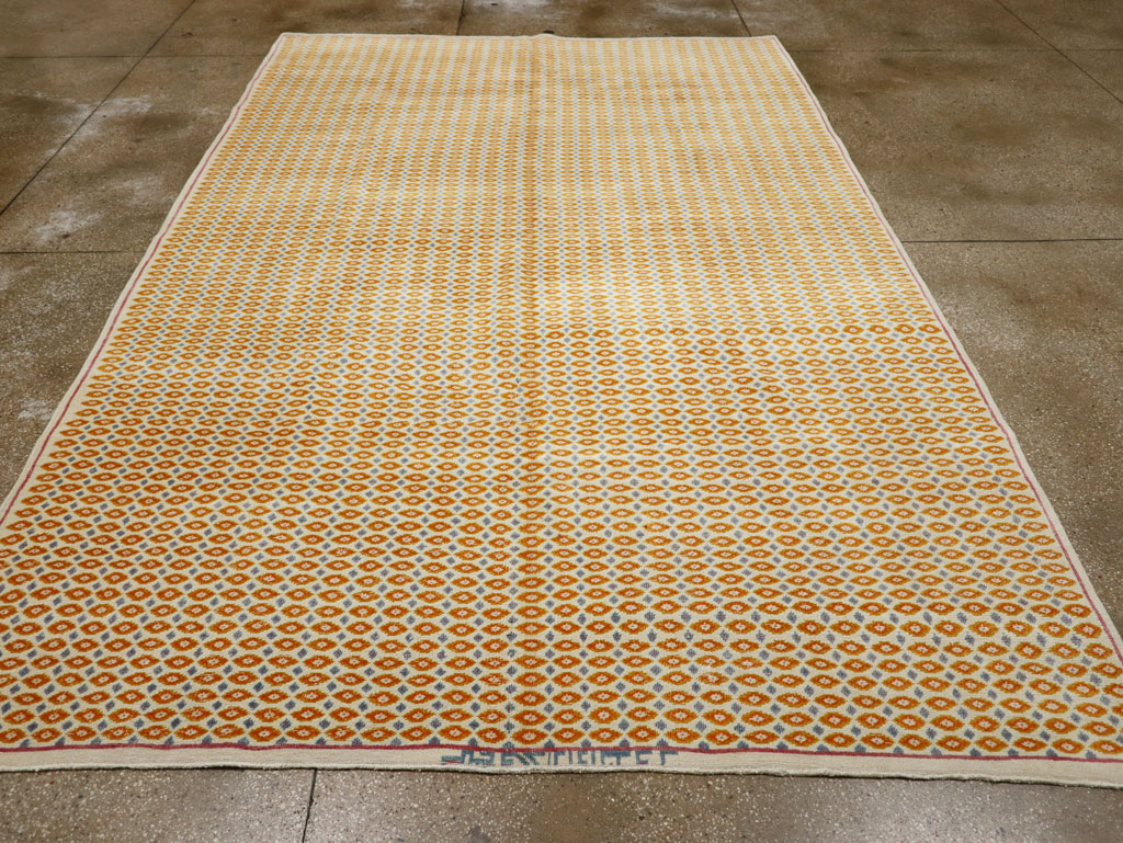 Vintage Persian Flatweave Kilim Room Size Carpet, No.33419 - Gsblank