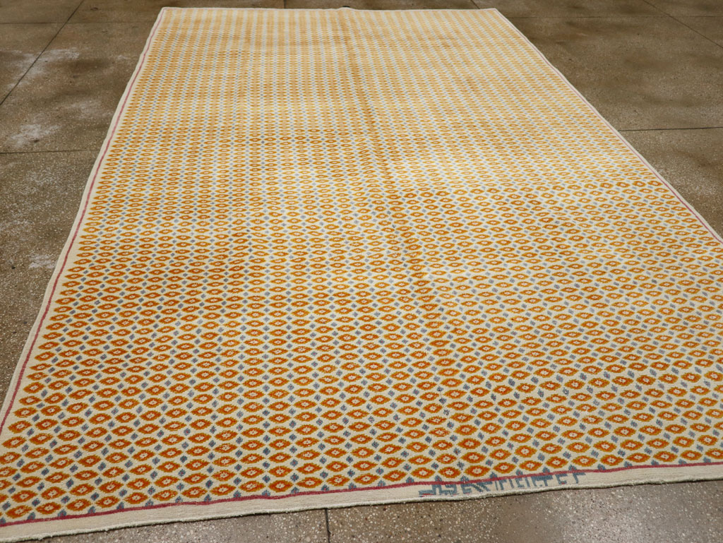 Vintage Persian Flatweave Kilim Room Size Carpet, No.33419 - Gsblank