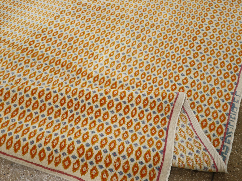 Vintage Persian Kashan Room Size Carpet, No.33419 - Gsblank