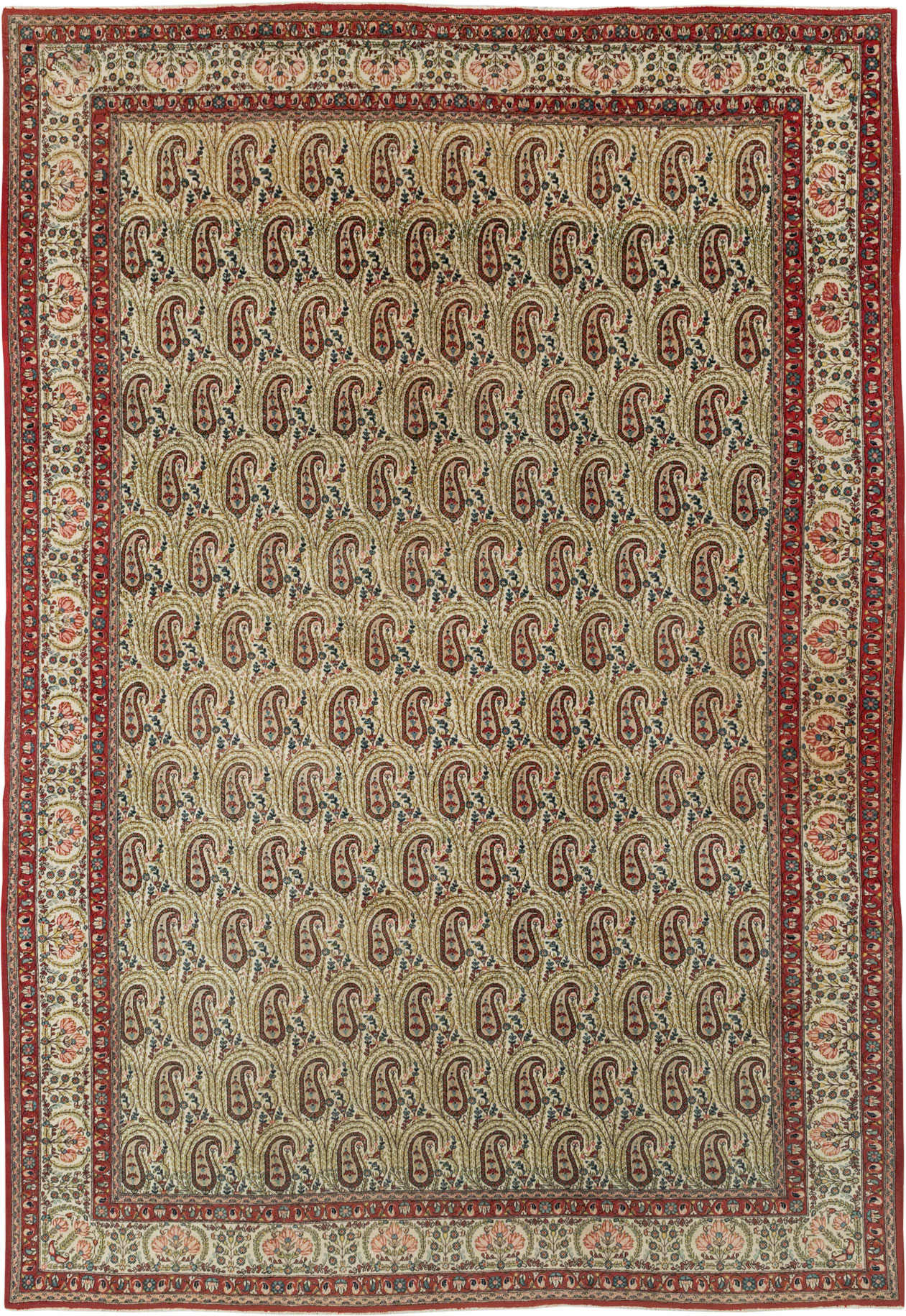 Vintage Persian Quom Room Size Carpet, No.33423 - Gsblank