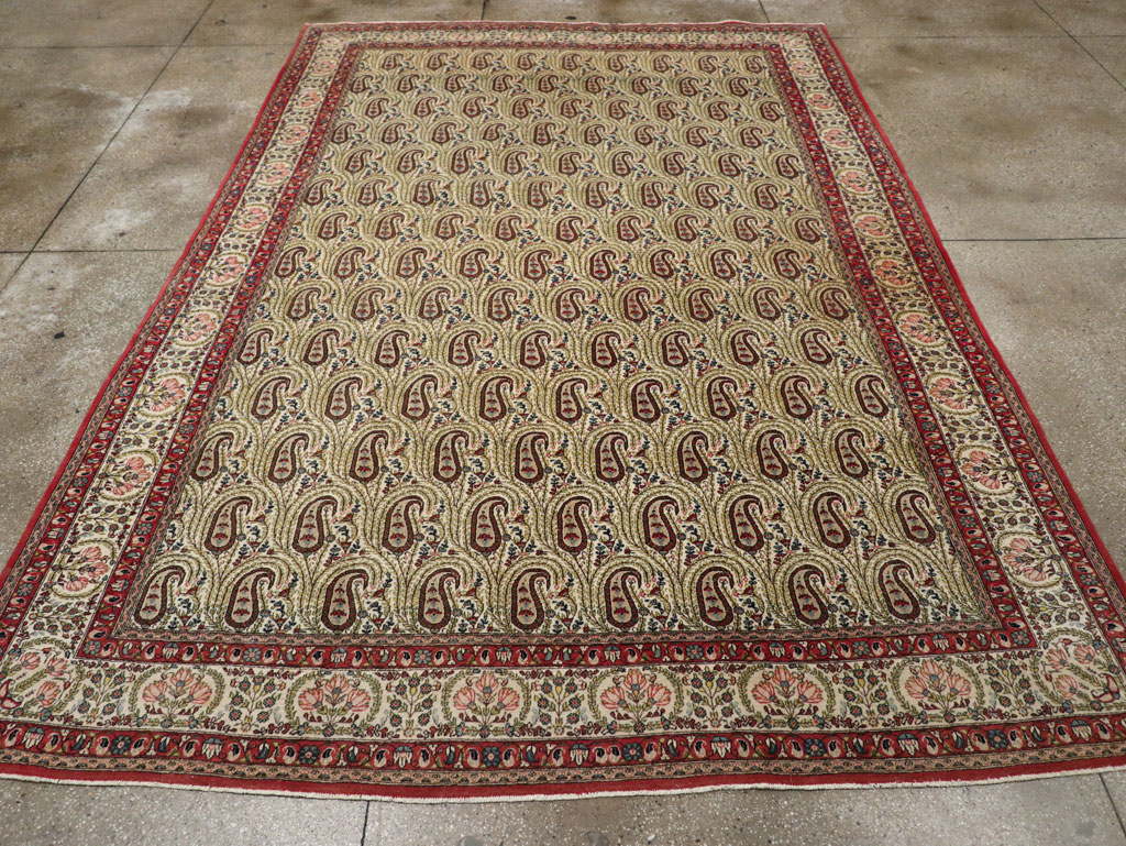 Vintage Persian Quom Room Size Carpet, No.33423 - Gsblank