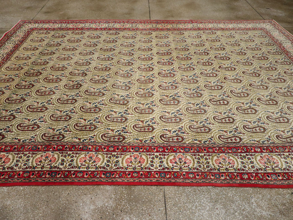 Vintage Persian Quom Room Size Carpet, No.33423 - Gsblank