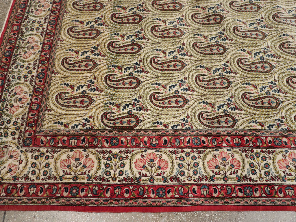 Vintage Persian Quom Room Size Carpet, No.33423 - Gsblank