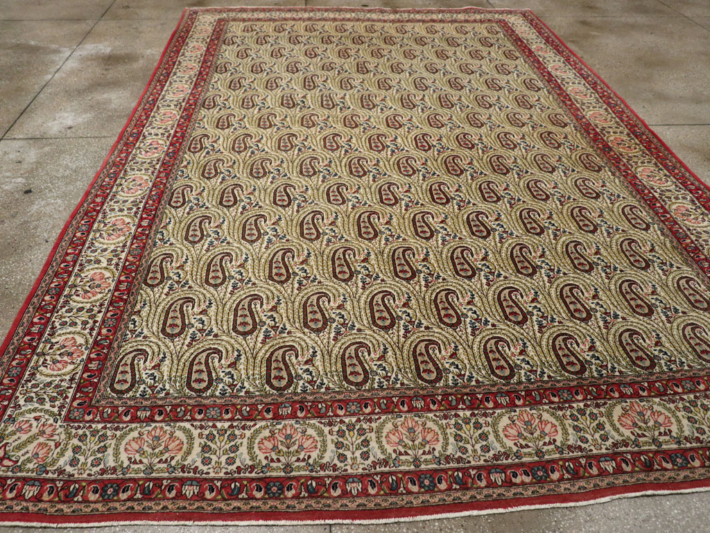 Vintage Persian Quom Room Size Carpet, No.33423 - Gsblank