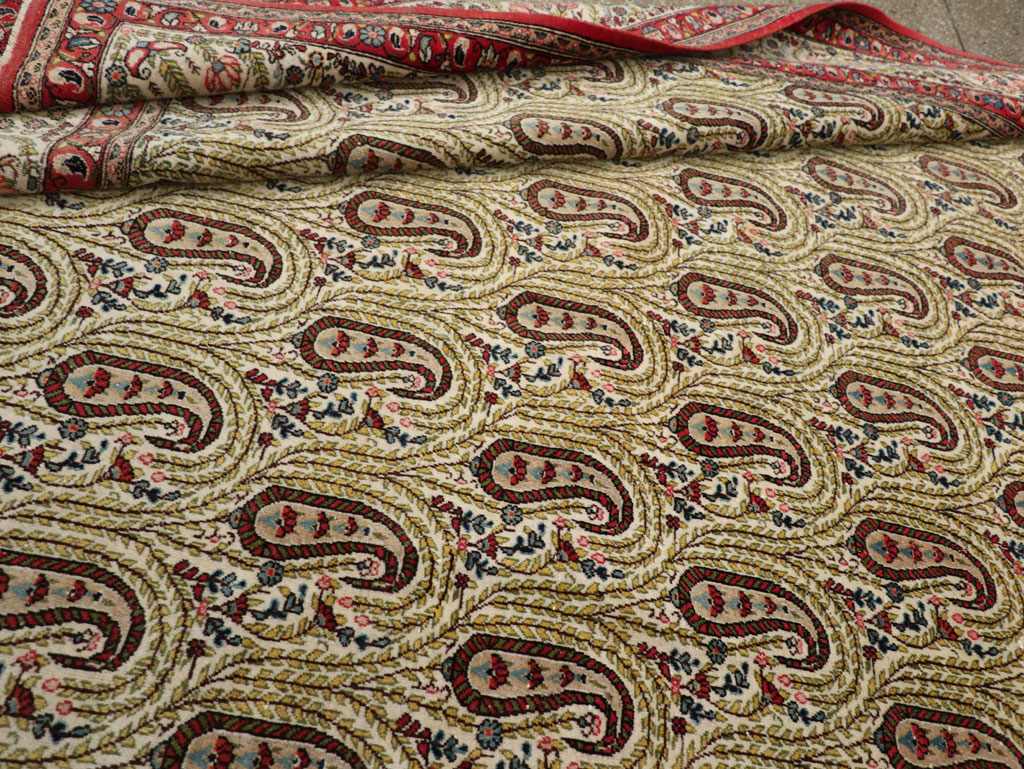 Vintage Persian Quom Room Size Carpet, No.33423 - Gsblank