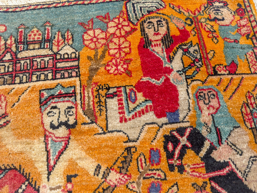Antique Persian Tabriz Pictorial Rug, No.33425 - Gsblank