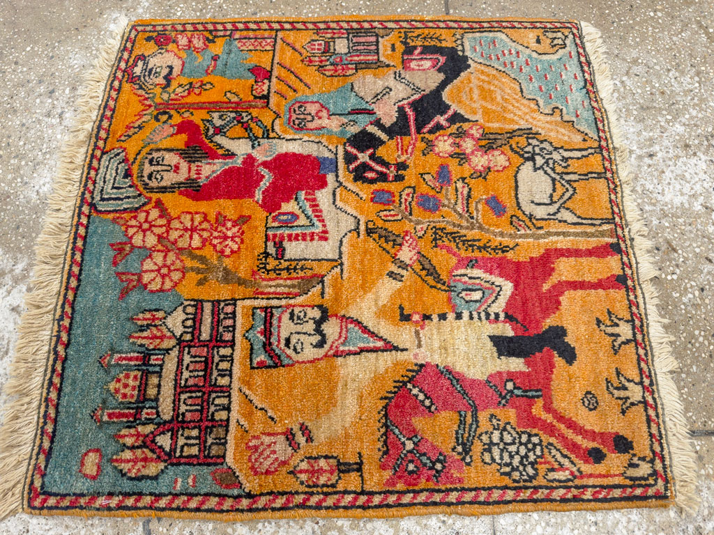 Antique Persian Tabriz Pictorial Rug, No.33425 - Gsblank