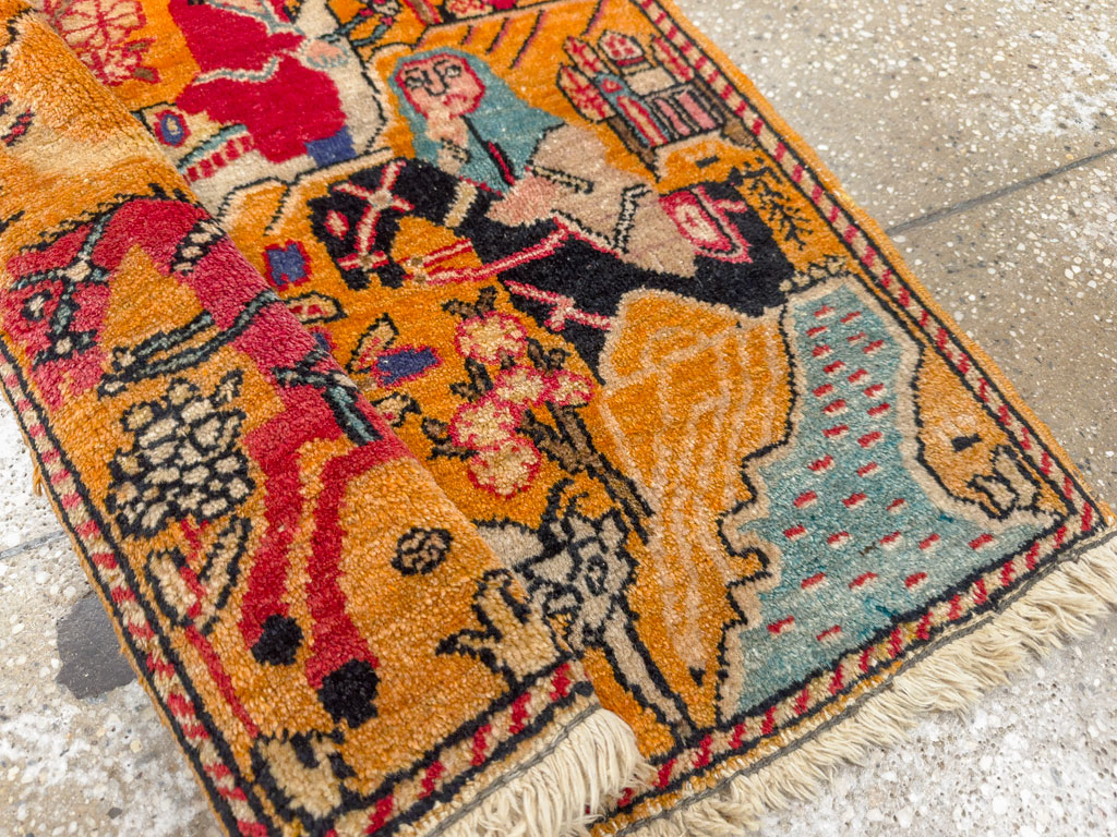 Antique Persian Tabriz Pictorial Rug, No.33425 - Gsblank