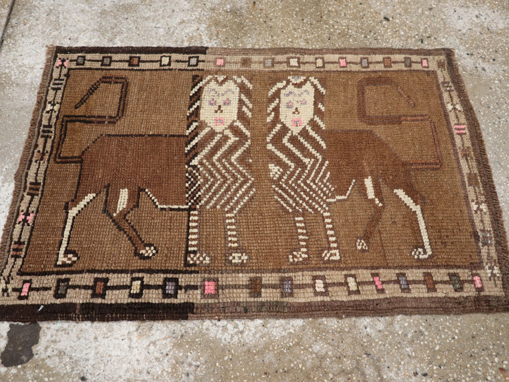 Vintage Turkish Anatolian Pictorial Rug, No.33428 - Gsblank