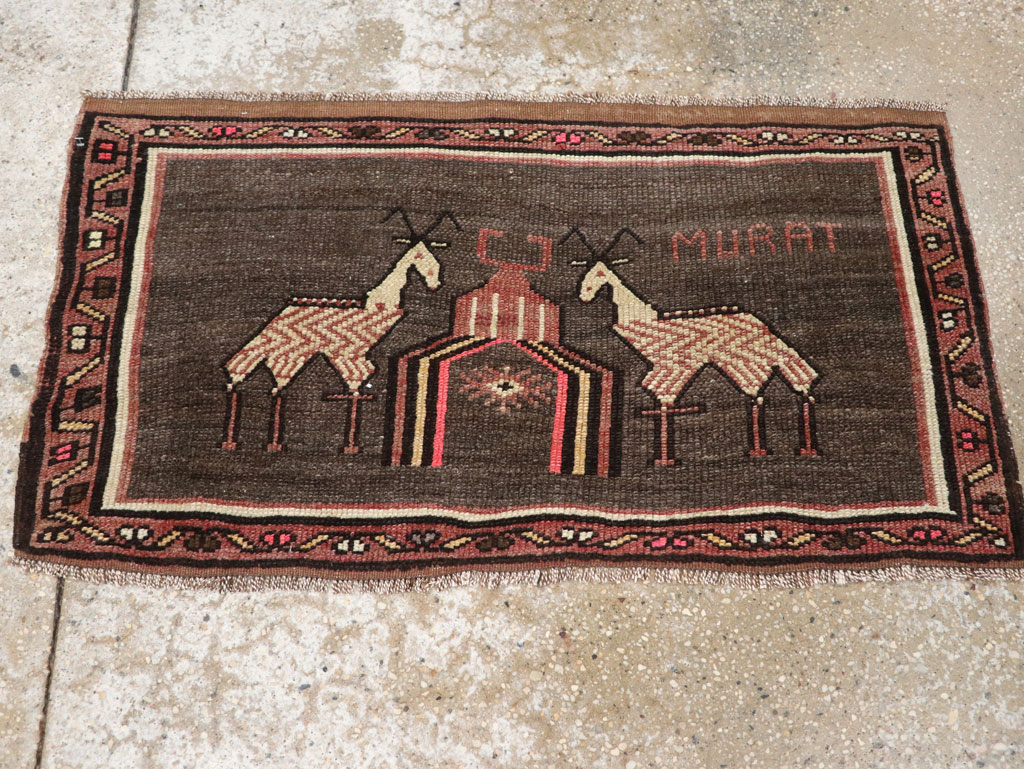 Vintage Turkish Anatolian Pictorial Rug (Pair: 1 of 2), No.33429 - Gsblank