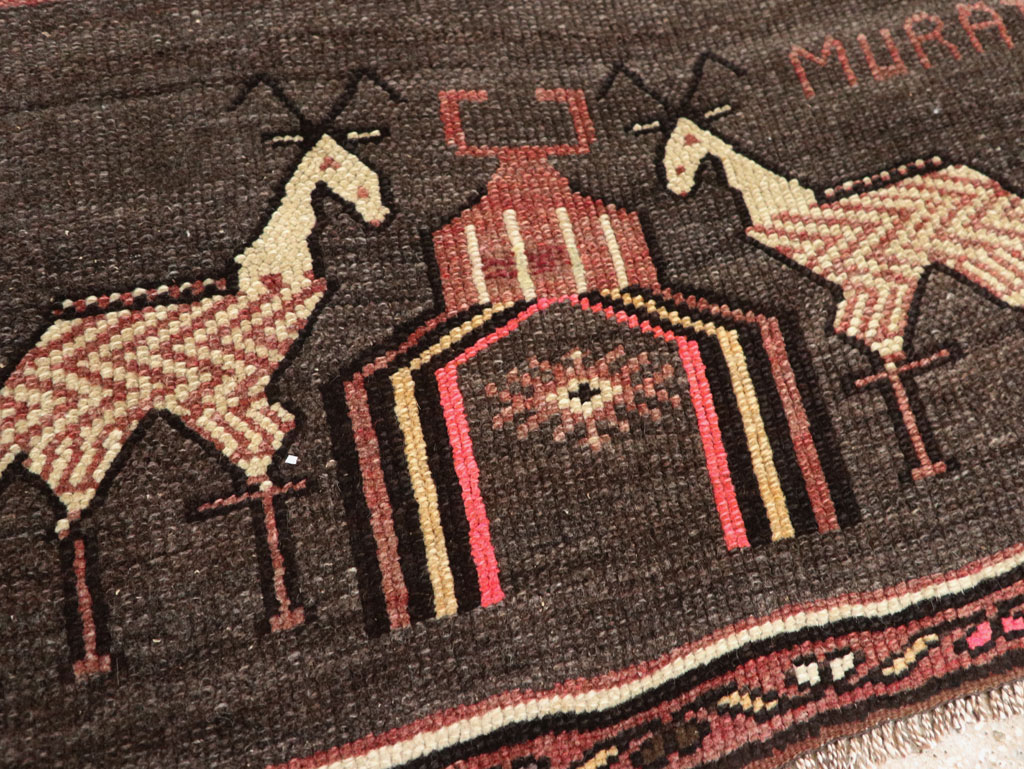 Vintage Turkish Anatolian Pictorial Rug (Pair: 1 of 2), No.33429 - Gsblank