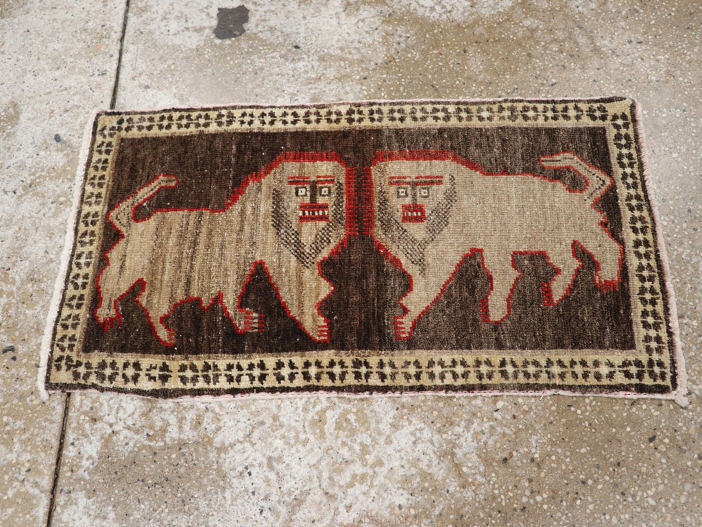 Vintage Turkish Anatolian Pictorial Rug (Pair: 1 of 2), No.33430 - Gsblank