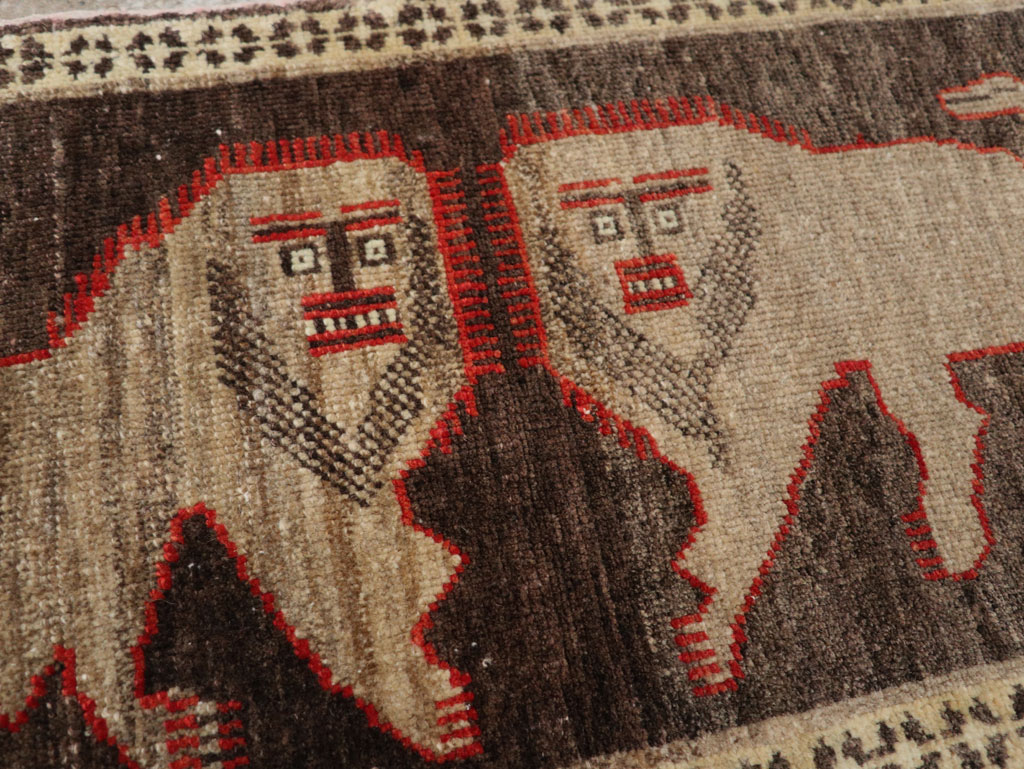 Vintage Turkish Anatolian Pictorial Rug (Pair: 1 of 2), No.33430 - Gsblank