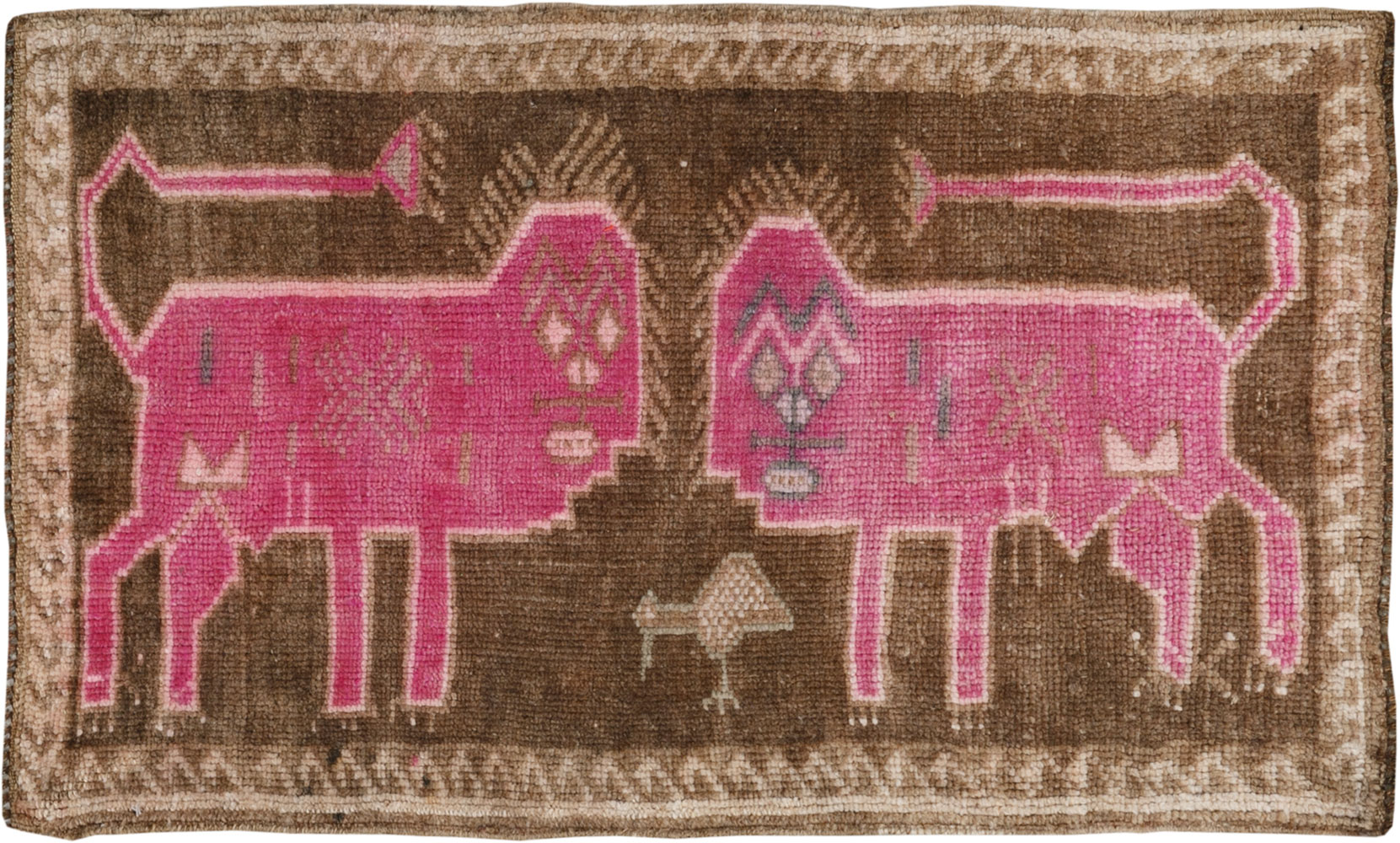 Vintage Turkish Anatolian Pictorial Rug, No.33431 - Gsblank