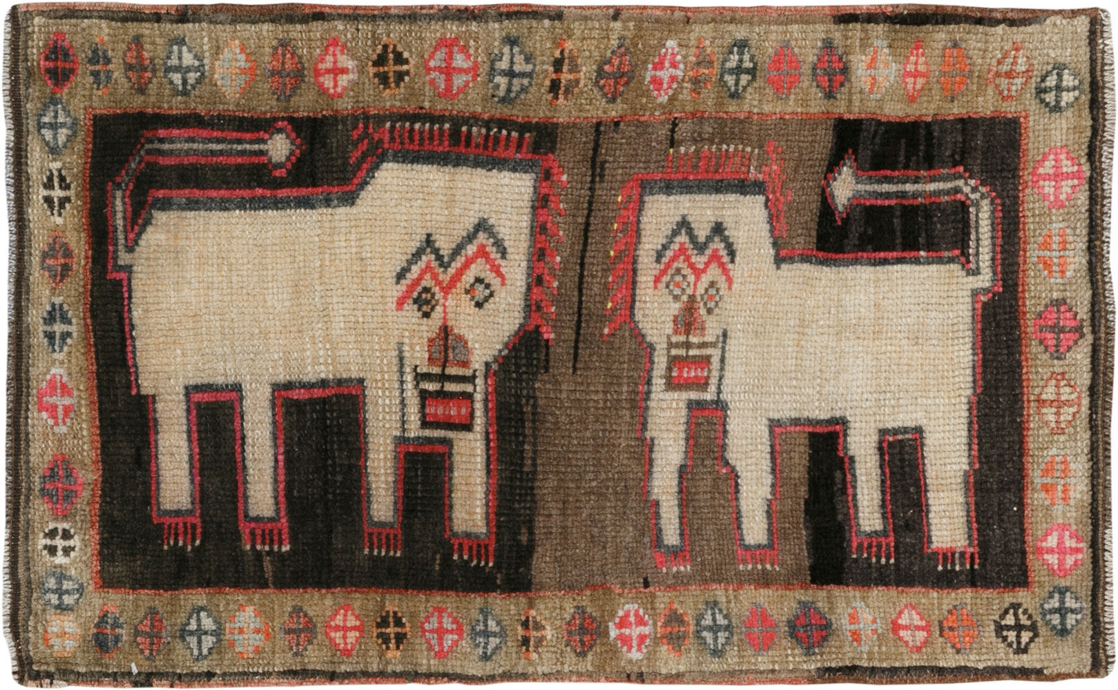 Vintage Turkish Anatolian Pictorial Rug, No.33435 - Gsblank