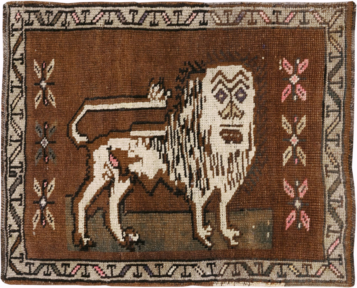 Vintage Turkish Anatolian Pictorial Rug (Pair: 2 of 2), No.33436 - Gsblank