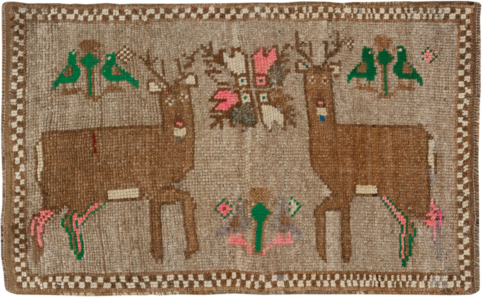 Vintage Turkish Anatolian Pictorial Rug (Pair: 2 of 2), No.33437 - Gsblank