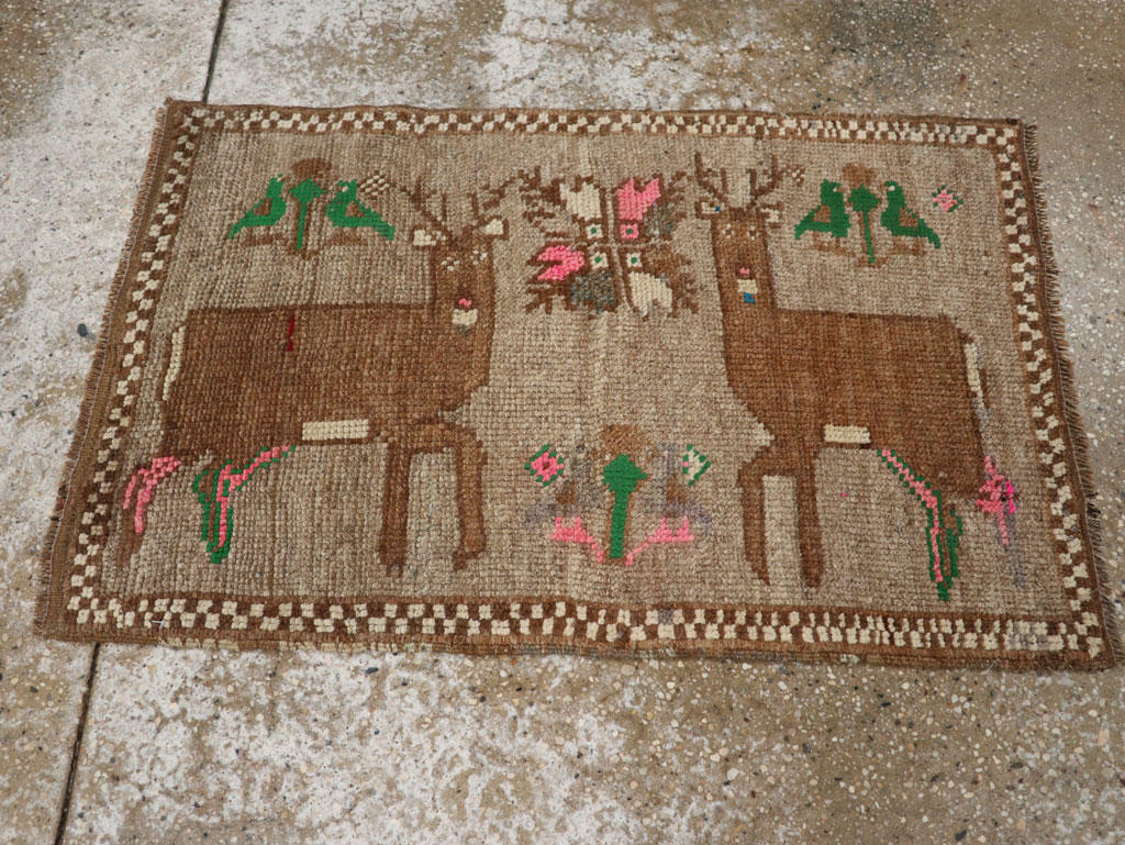 Vintage Turkish Anatolian Pictorial Rug (Pair: 2 of 2), No.33437 - Gsblank