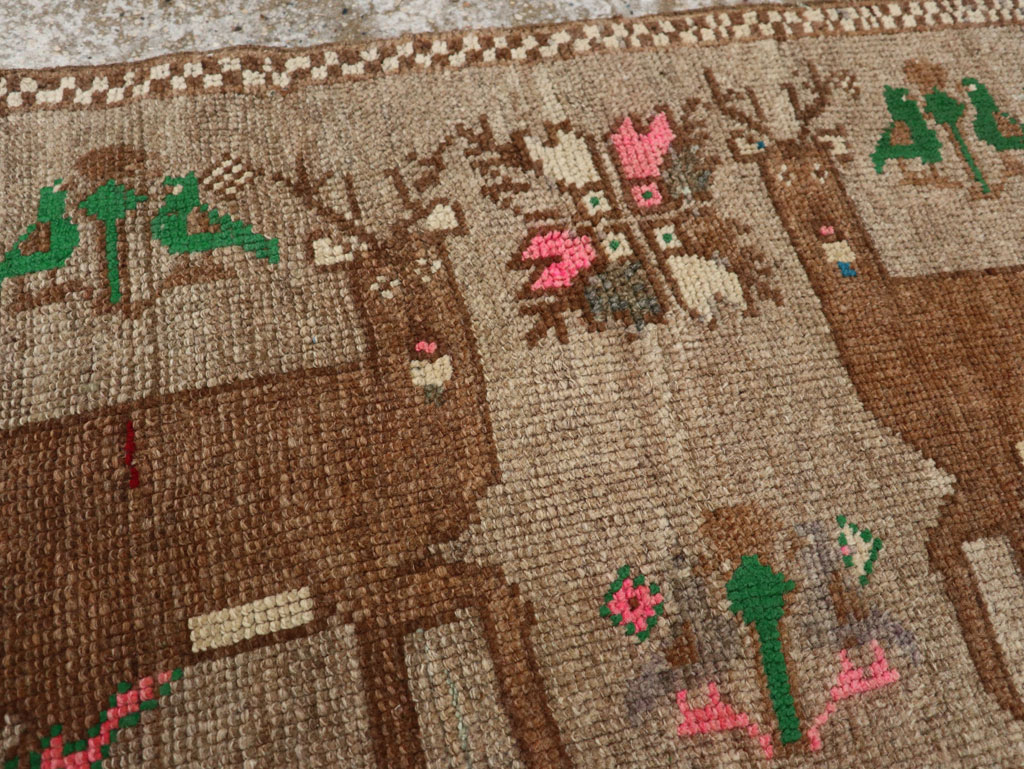 Vintage Turkish Anatolian Pictorial Rug (Pair: 2 of 2), No.33437 - Gsblank