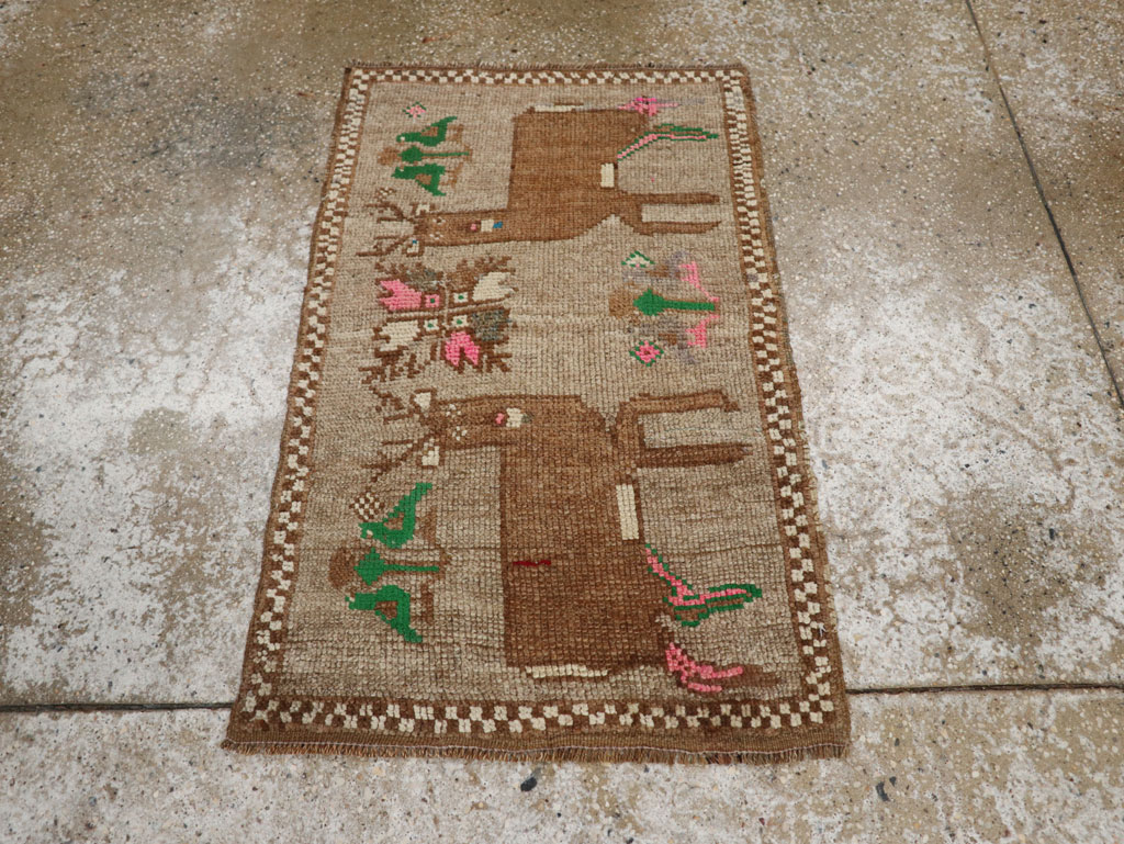 Vintage Turkish Anatolian Pictorial Rug (Pair: 2 of 2), No.33437 - Gsblank