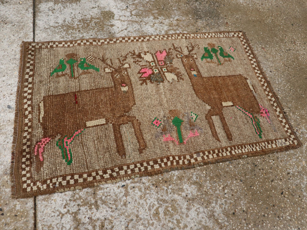 Vintage Turkish Anatolian Pictorial Rug (Pair: 2 of 2), No.33437 - Gsblank