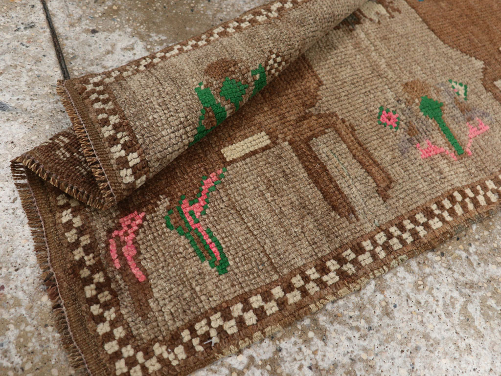 Vintage Turkish Anatolian Pictorial Rug (Pair: 2 of 2), No.33437 - Gsblank