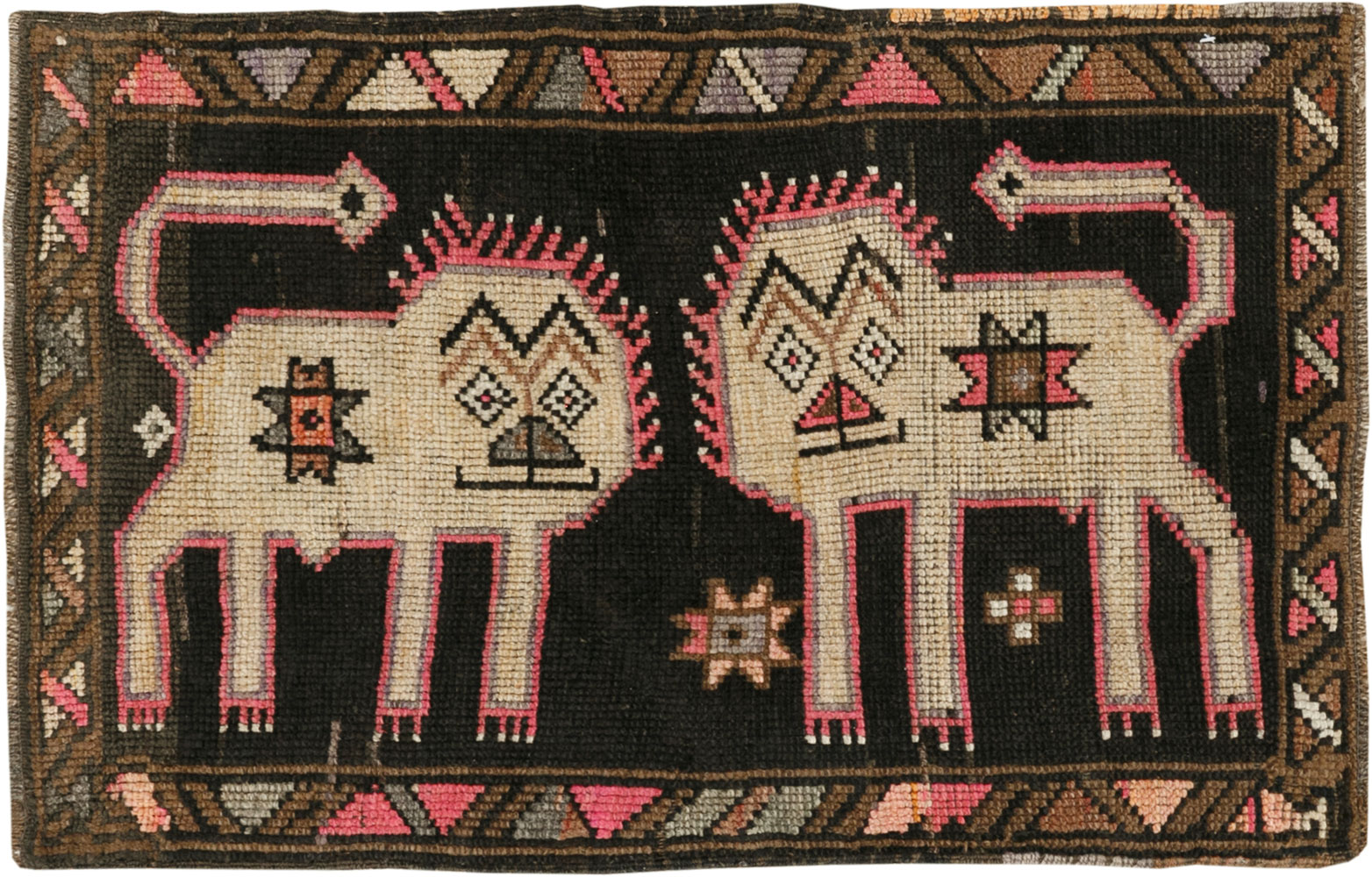 Vintage Turkish Anatolian Pictorial Rug, No.33438 - Gsblank