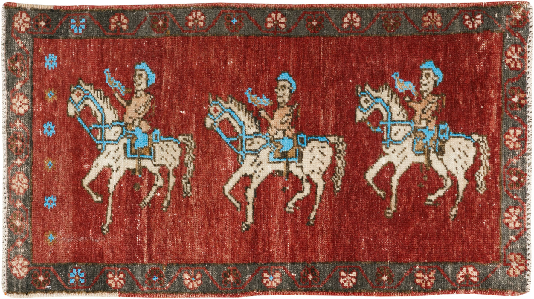 Vintage Turkish Anatolian Pictorial Rug, No.33443 - Gsblank