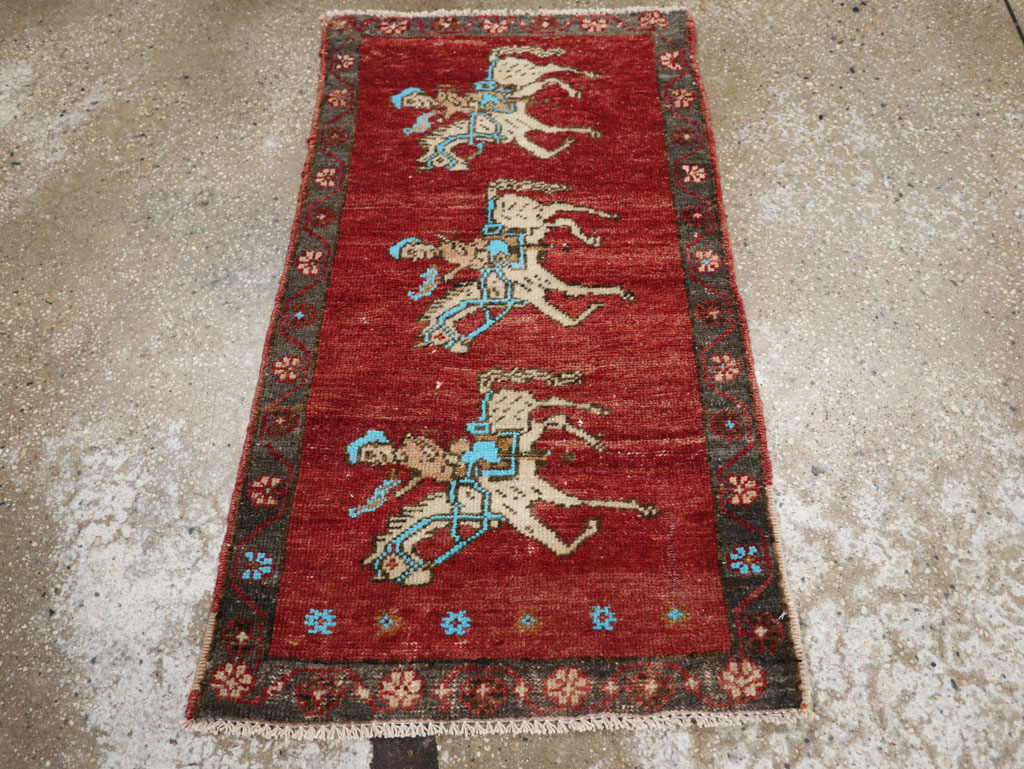 Vintage Turkish Anatolian Pictorial Rug, No.33443 - Gsblank