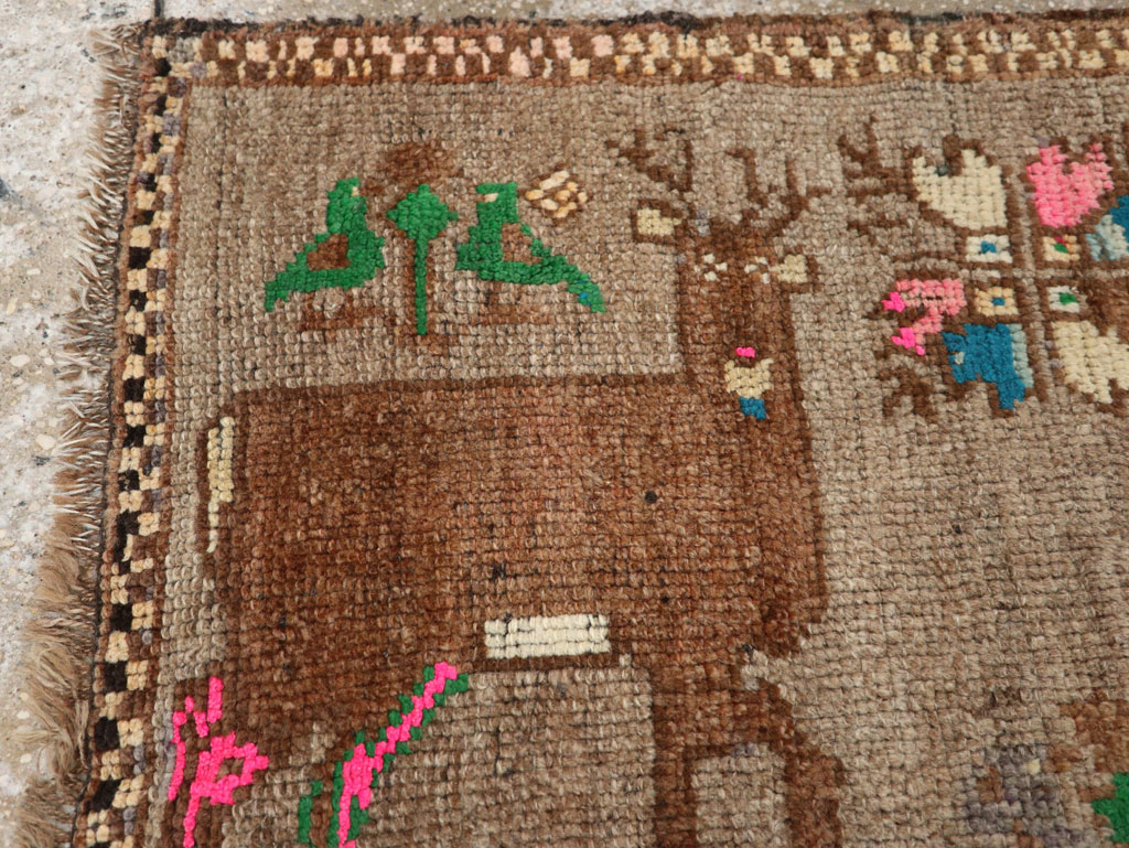 Vintage Turkish Anatolian Pictorial Rug (Pair: 1 of 2), No.33444 - Gsblank