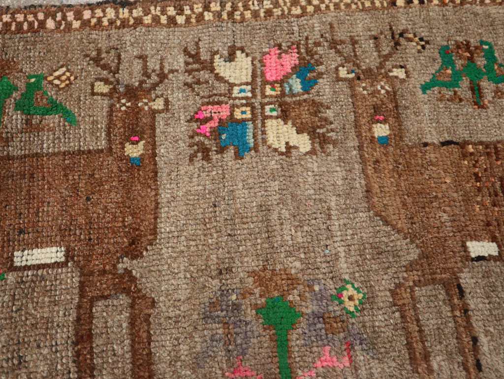 Vintage Turkish Anatolian Pictorial Rug (Pair: 1 of 2), No.33444 - Gsblank