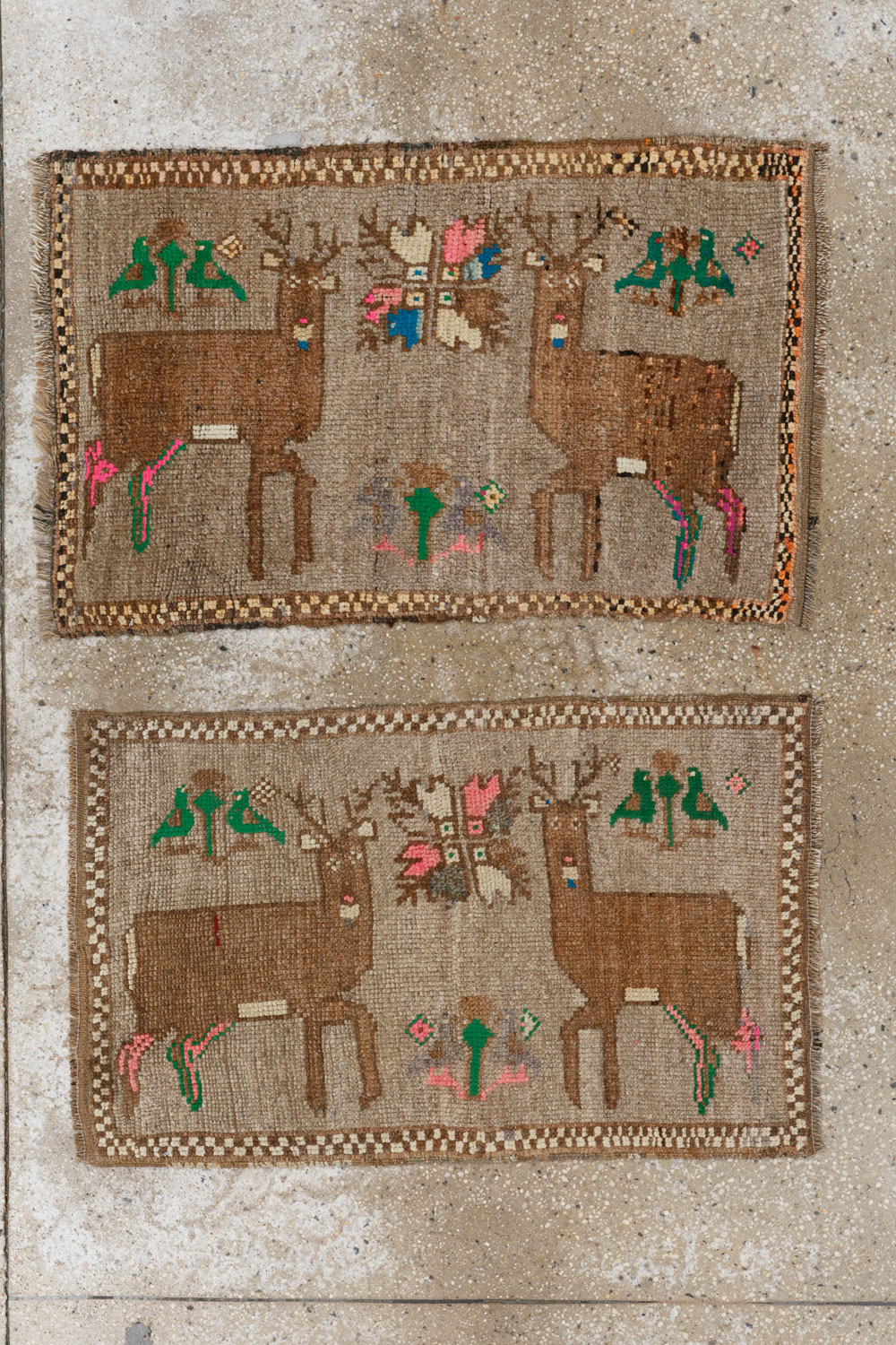 Vintage Turkish Anatolian Pictorial Rug (Pair: 1 of 2), No.33444 - Gsblank