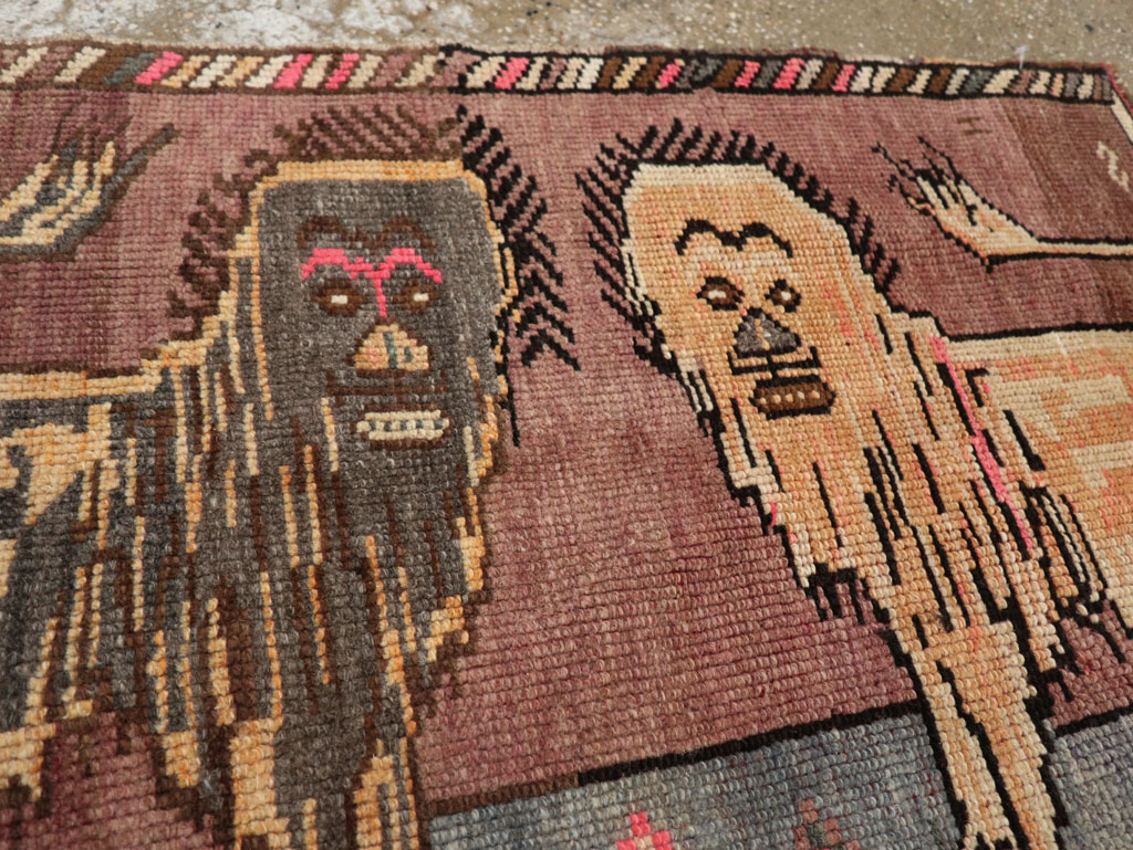 Vintage Turkish Anatolian Pictorial Rug, No.33445 - Gsblank