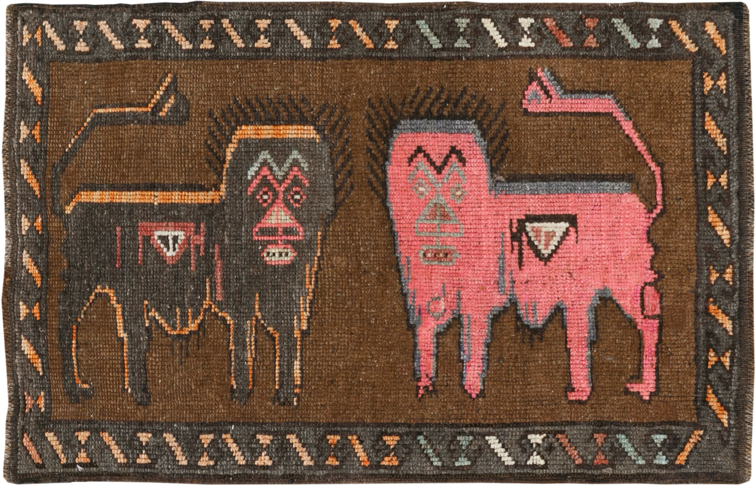 Vintage Turkish Anatolian Pictorial Rug, No.33446 - Gsblank