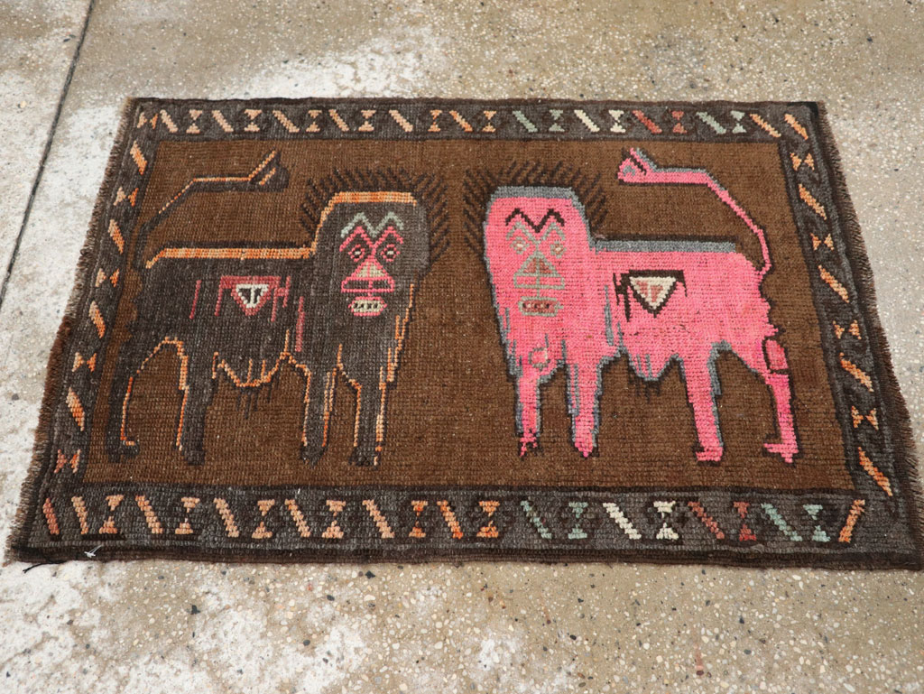 Vintage Turkish Anatolian Pictorial Rug, No.33446 - Gsblank