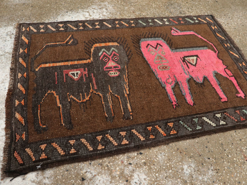 Vintage Turkish Anatolian Pictorial Rug, No.33446 - Gsblank