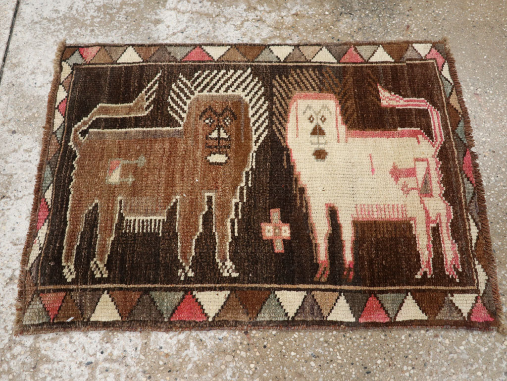 Vintage Turkish Anatolian Pictorial Rug, No.33447 - Gsblank