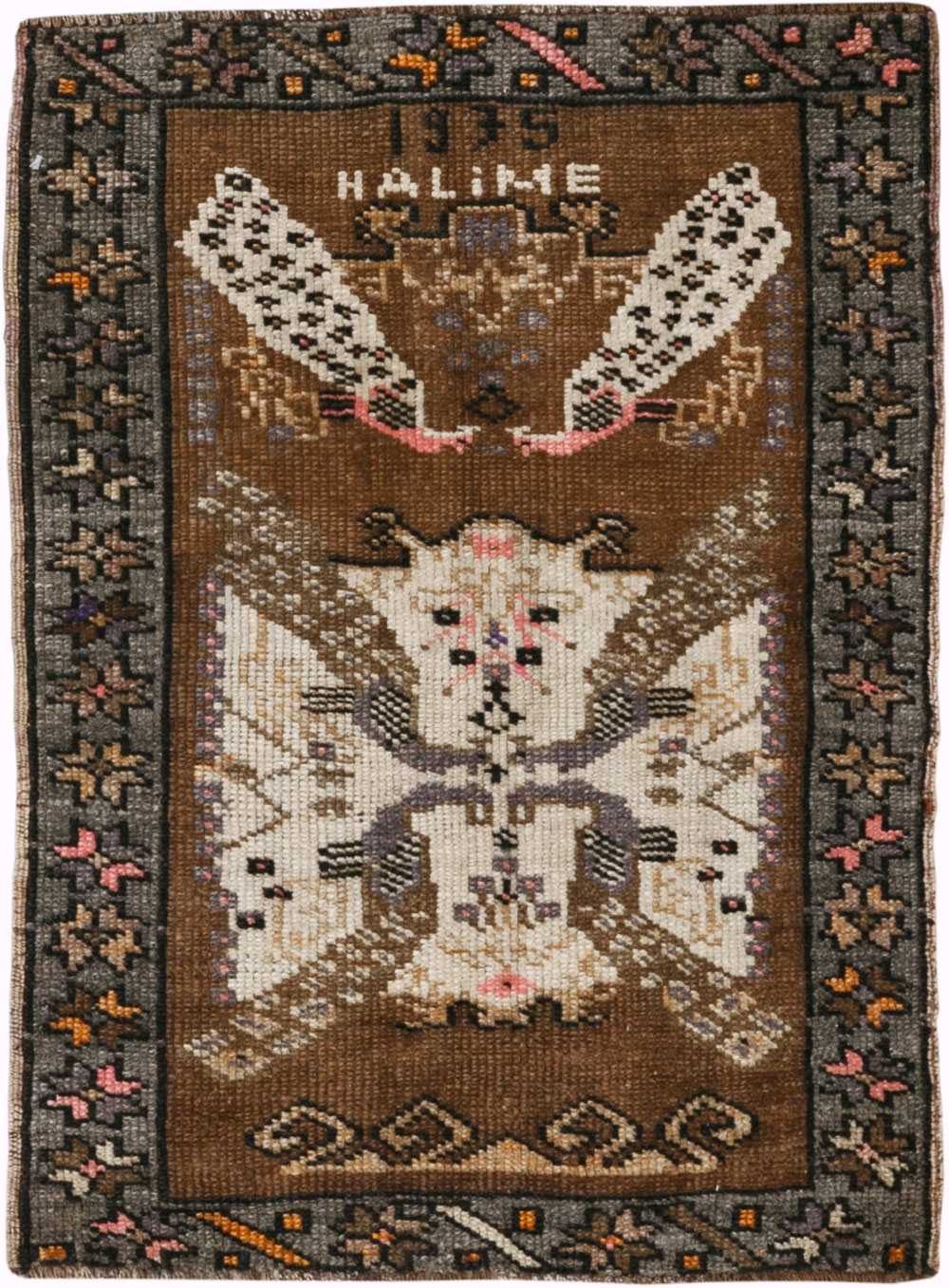 Vintage Turkish Anatolian Throw Rug, No.33450 - Gsblank