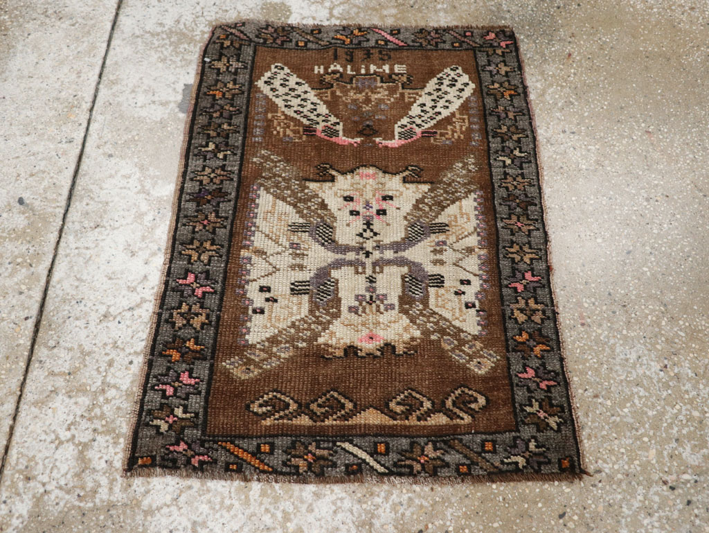 Vintage Turkish Anatolian Throw Rug, No.33450 - Gsblank