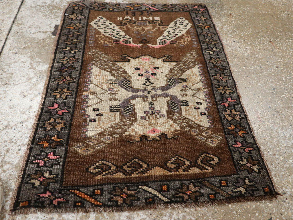 Vintage Turkish Anatolian Throw Rug, No.33450 - Gsblank