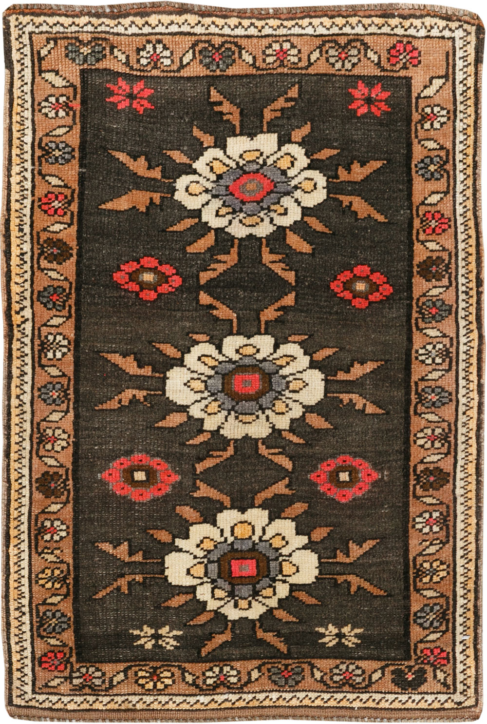 Vintage Turkish Anatolian Throw Rug  (Pair: 1 of 2), No.33458 - Gsblank