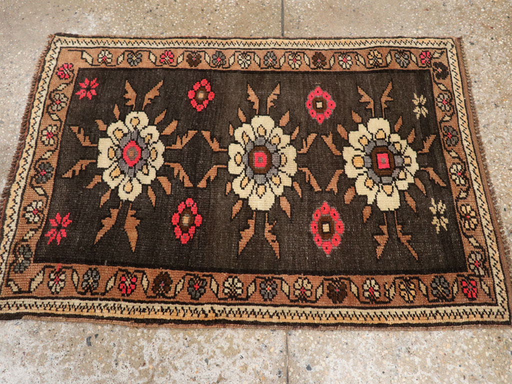 Vintage Turkish Anatolian Throw Rug  (Pair: 1 of 2), No.33458 - Gsblank