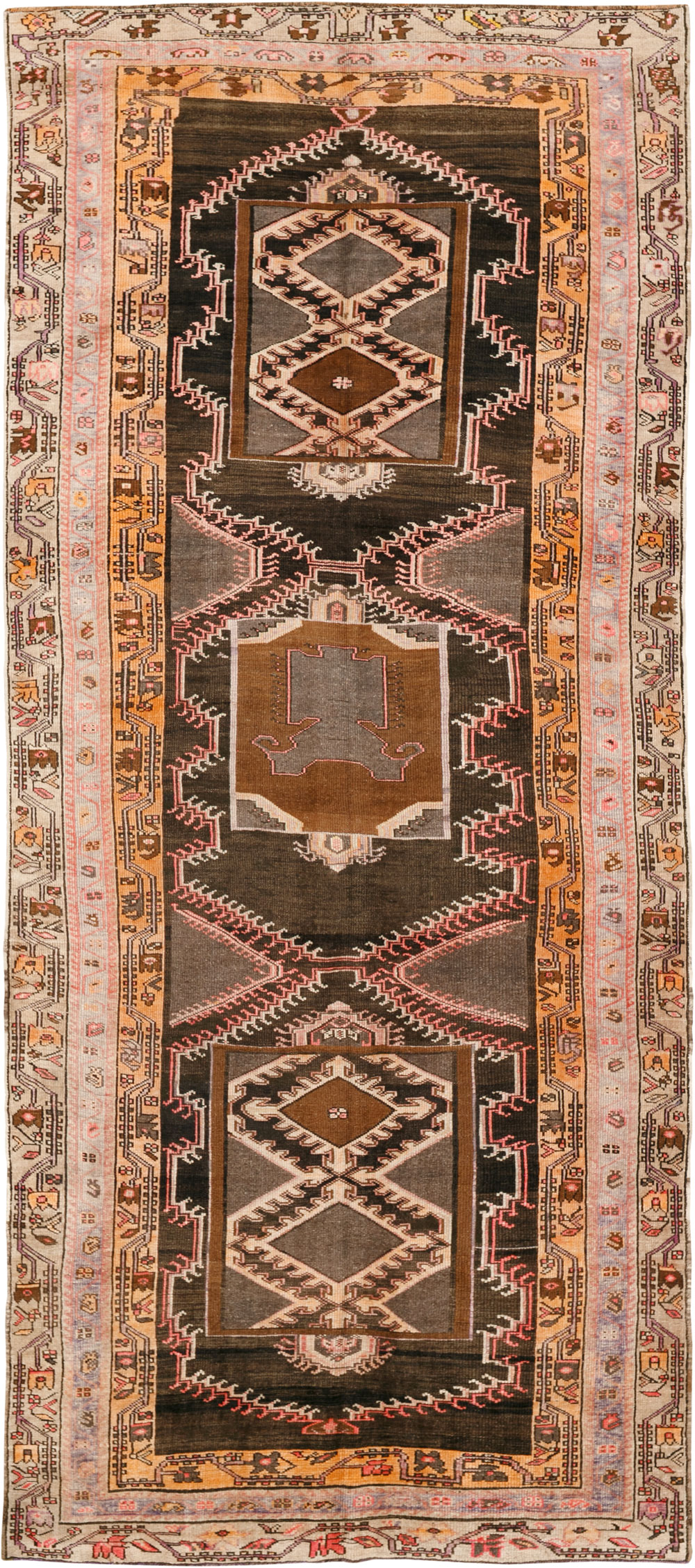Vintage Turkish Anatolian Wide Gallery Runner, No.33463 - Gsblank