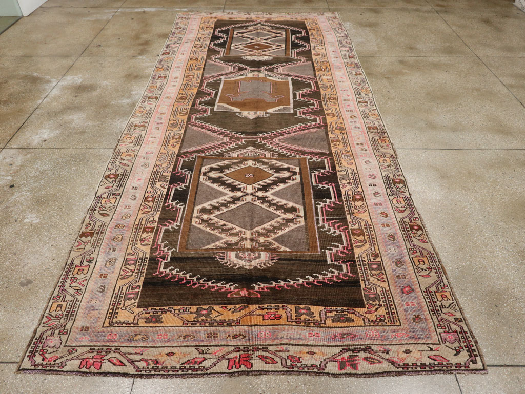 Vintage Turkish Anatolian Wide Gallery Runner, No.33463 - Gsblank