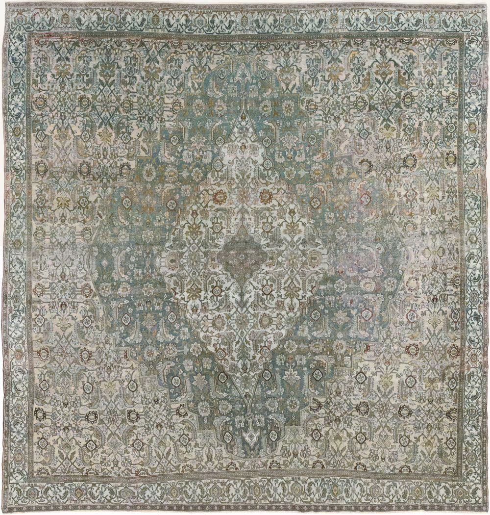Antique Persian Bibikabad Large Square Room Size Carpet, No.33478 - Gsblank