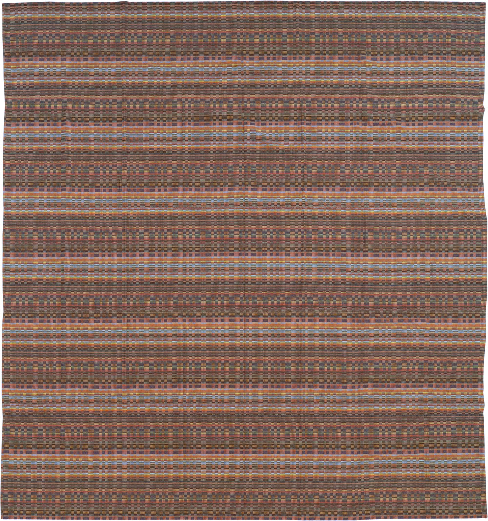 Vintage European Flatweave Kilim Large Room Size Carpet, No.33502 - Gsblank